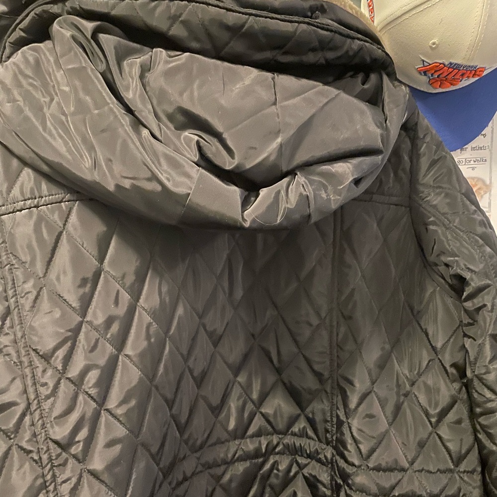 MK Quilted Black Hooded coat